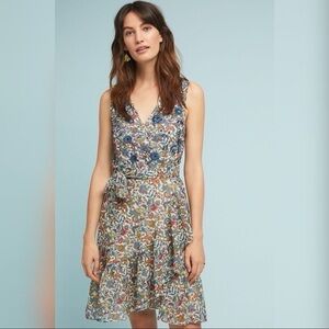 Anthropologie Ranna Gill Multicolor Floral Midi Dress